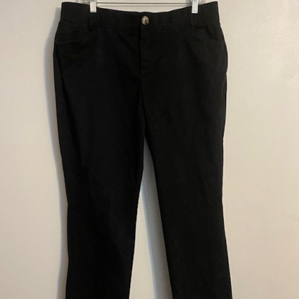 Intro. by Johnathan Ross Black Easy Waist 5 pockets pants, size 14